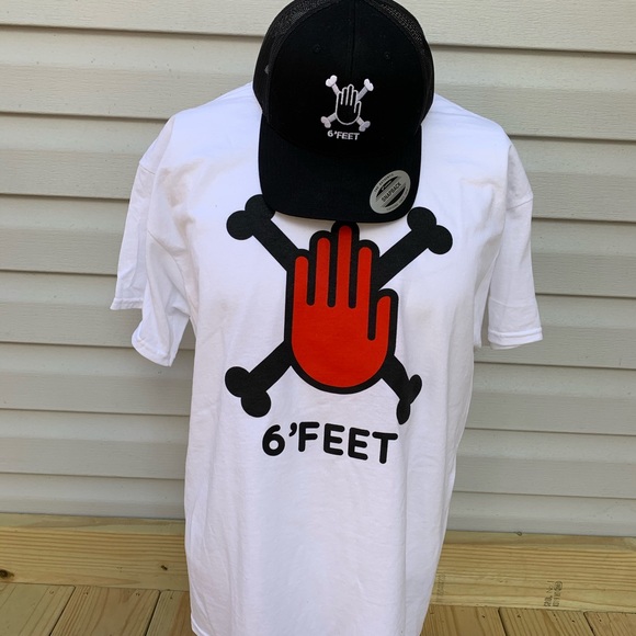 6’ FEET Hand And Cross Bones Tee Shirt - Picture 6 of 9